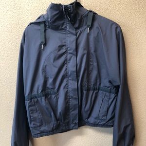 Grey rain jacket
